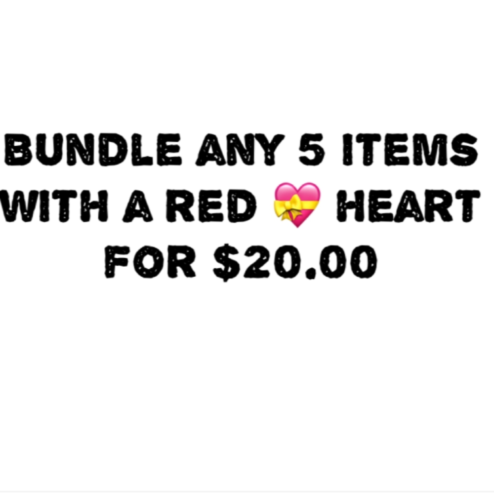 Any 5 items with a red 💝 for $20.00